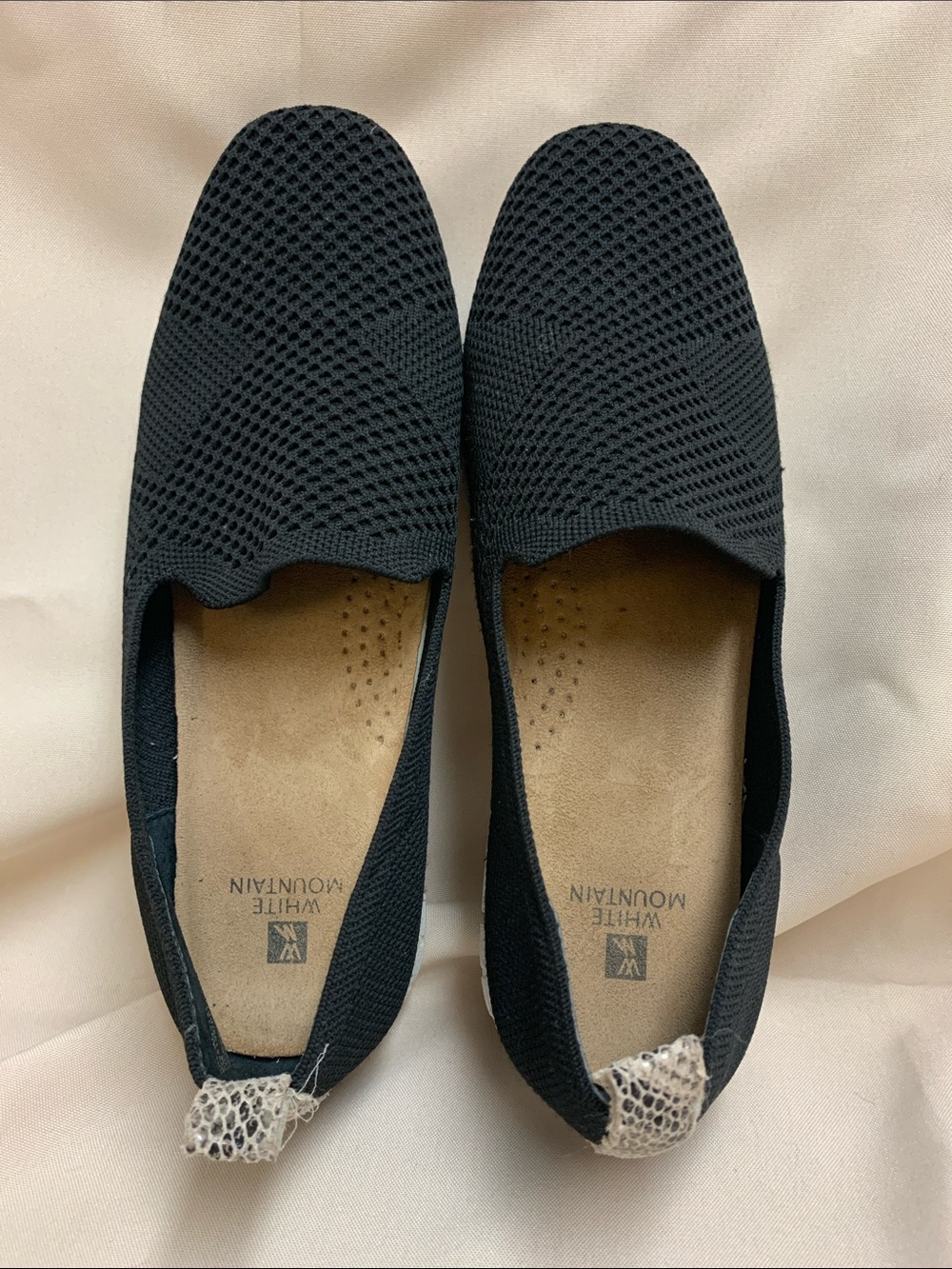 White Mountain Black Knit Slip-On Loafers